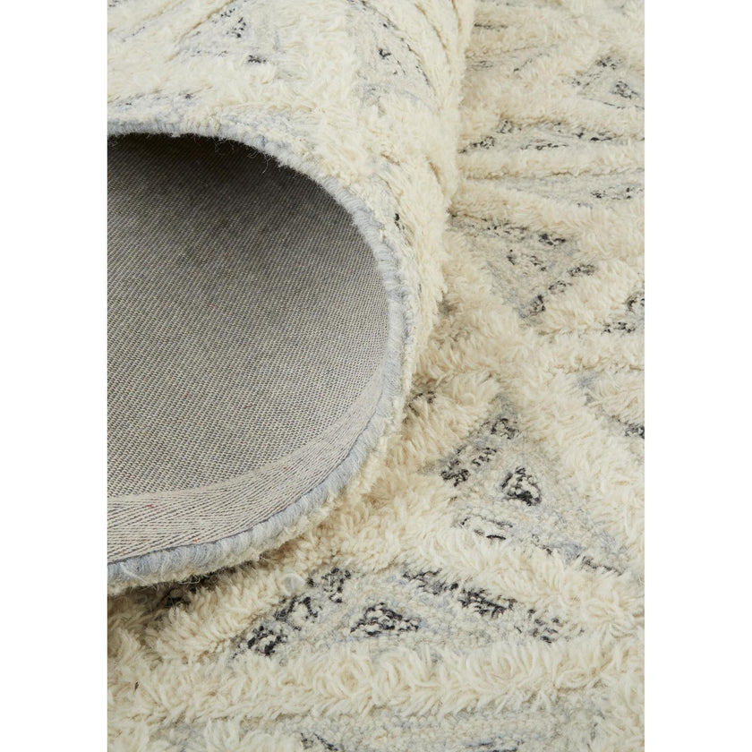 Feizy Anica 8007F Transitional Geometric Rug in Ivory/Black