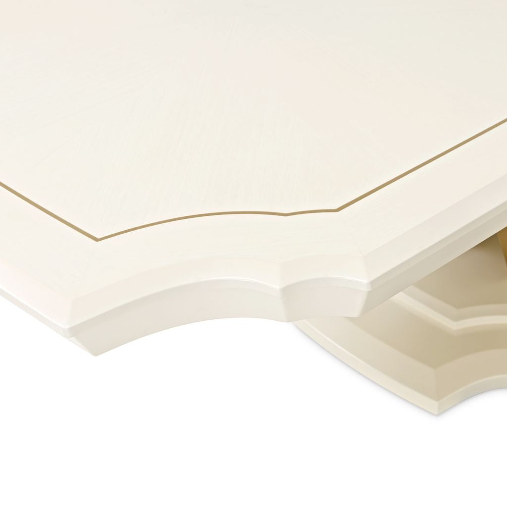 Michael Amini Fantosini Pedestal Dining Table - Creamy Pearl