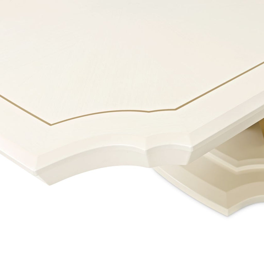Michael Amini Fantosini Pedestal Dining Table - Creamy Pearl