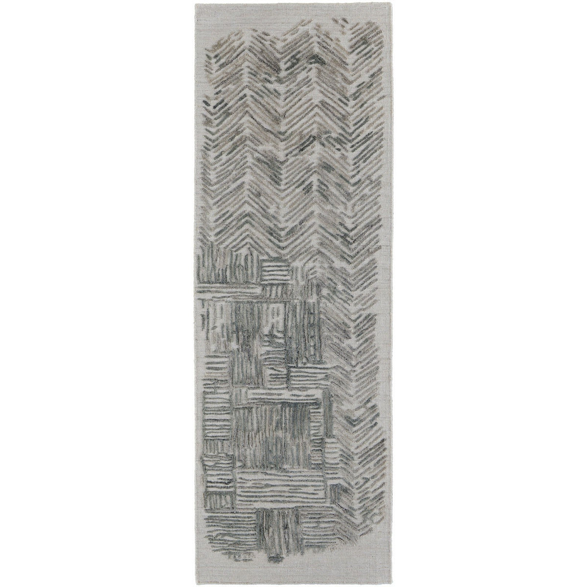 Feizy Elias 6891F Modern Abstract in Green/Blue/Ivory