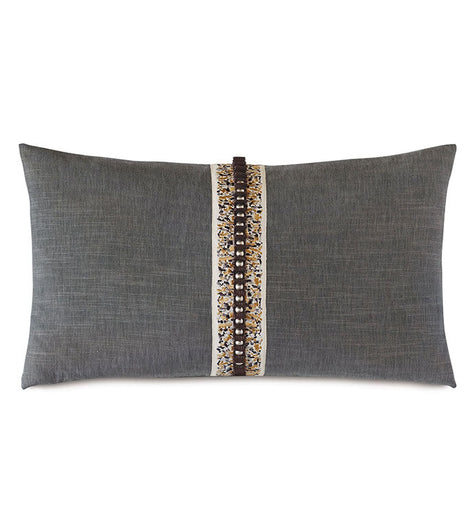 Eastern Accents Indochine Pleated Trim Decorative Pillow