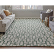 Feizy Lorrain 8919F Modern Geometric Rug in Ivory/Green