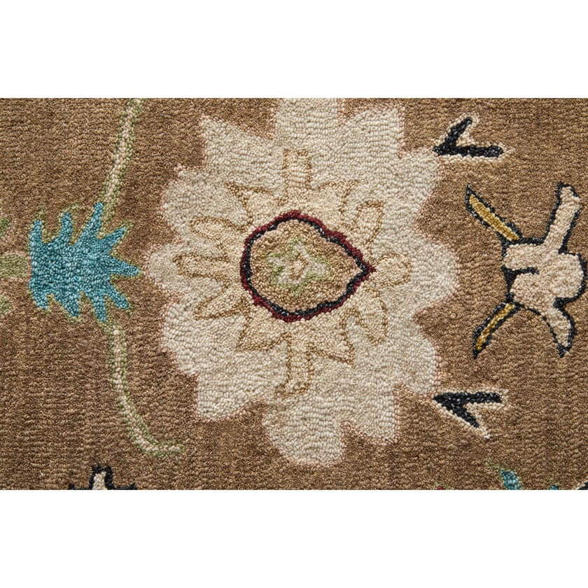 Feizy Springfield 8A45F Traditional Floral & Botanical Rug in Tan/Ivory/Blue