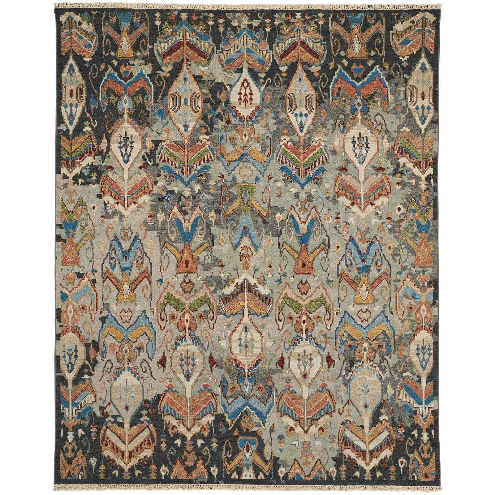 Feizy Leylan 0563F Transitional Ikat in Taupe/Tan/Orange