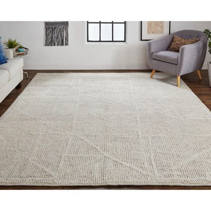 Feizy Alford 6921F Modern Solid in Ivory/Tan