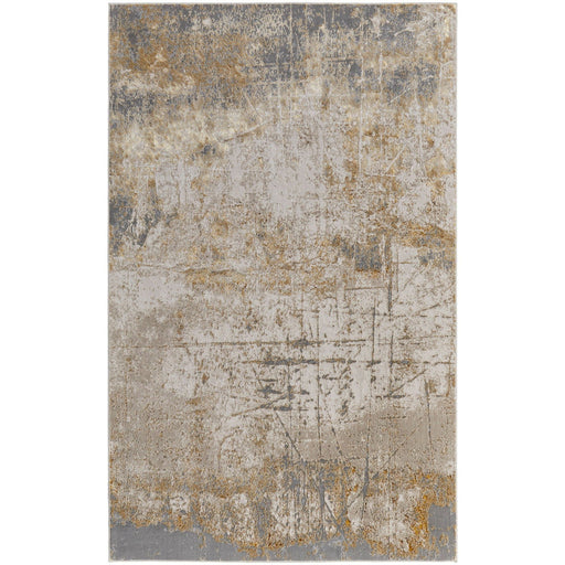 Feizy Aura 39LNF Modern Abstract Rug in Ivory/Brown/Gray