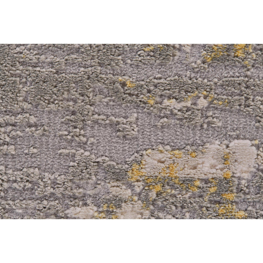 Feizy Waldor 3969F Modern Abstract Rug in Gray/Gold