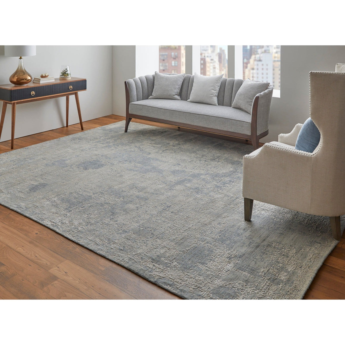 Feizy Eastfield 6989F Modern Abstract in Silver/Gray