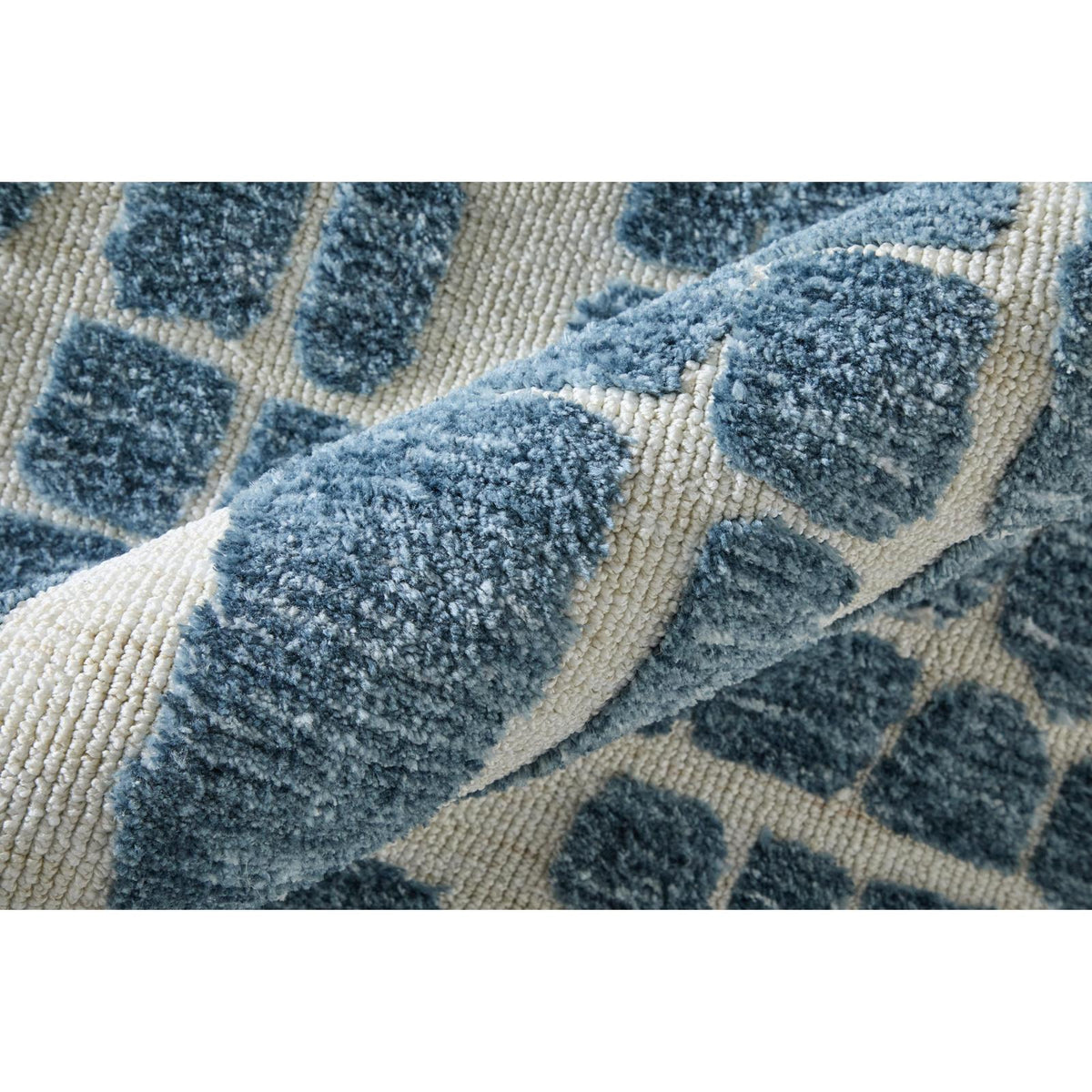 Feizy Colton 8A58F Modern Abstract Rug in Blue/Ivory