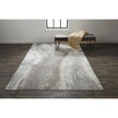 Feizy Azure 3524F Modern Abstract Rug in Gray/Ivory/Blue