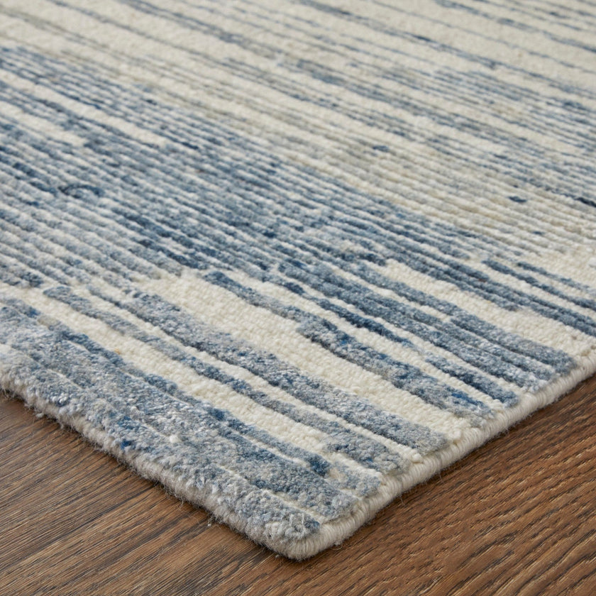 Feizy Brighton 69CHF Modern Abstract in Ivory/Blue/Silver