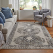 Feizy Kano 39LJF Transitional Distressed Rug in Ivory/Taupe/Gray