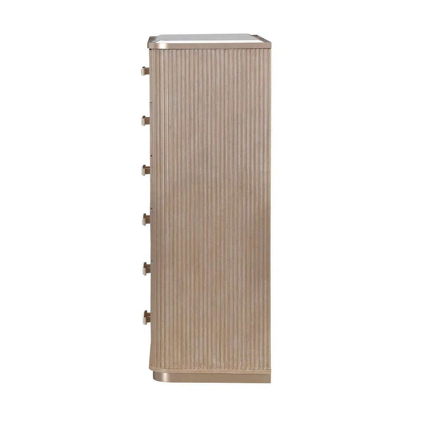 Michael Amini West Kensington Highboy Chest - Sea Salt Caramel