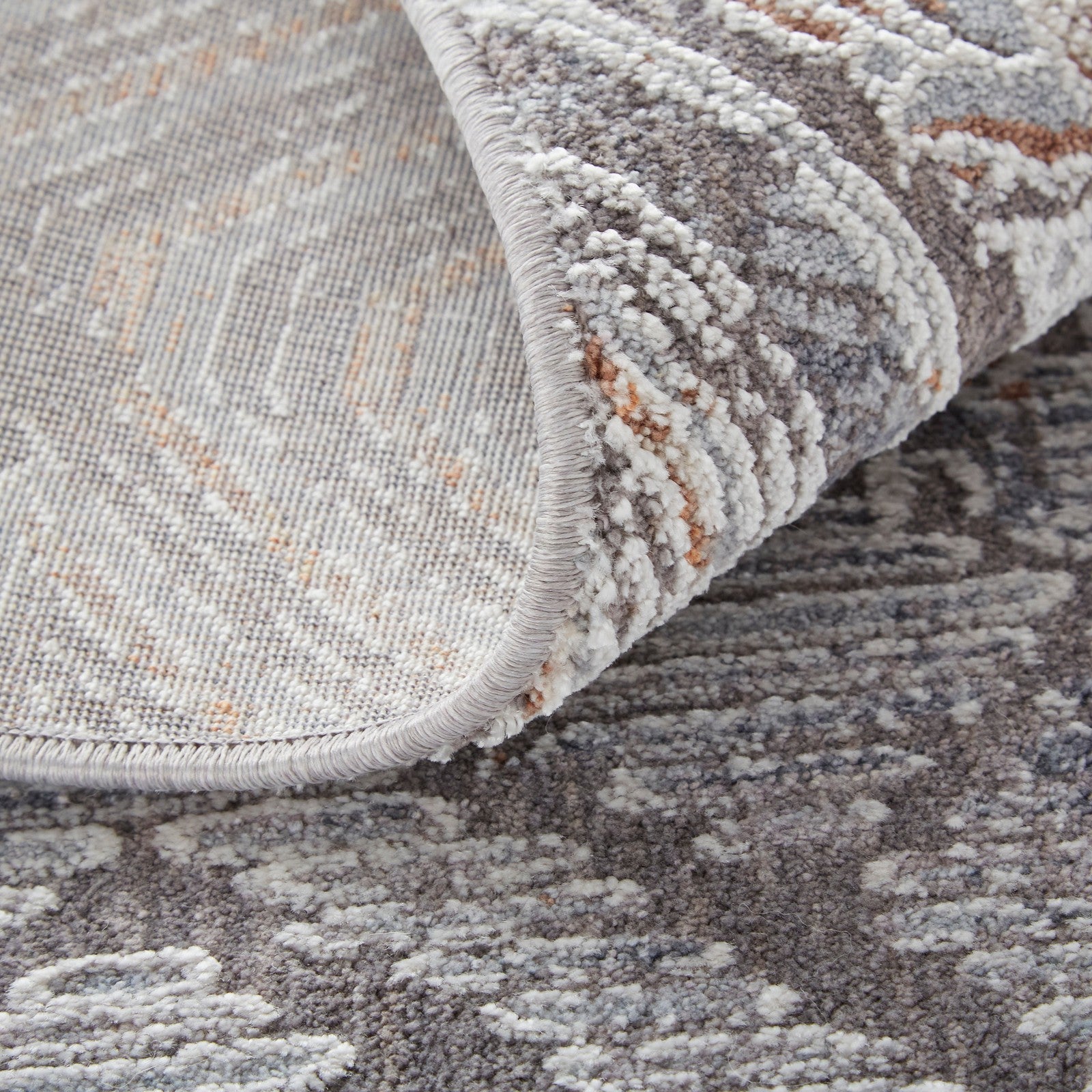 Feizy Francisco 39GGF Transitional Abstract in Ivory/Gray