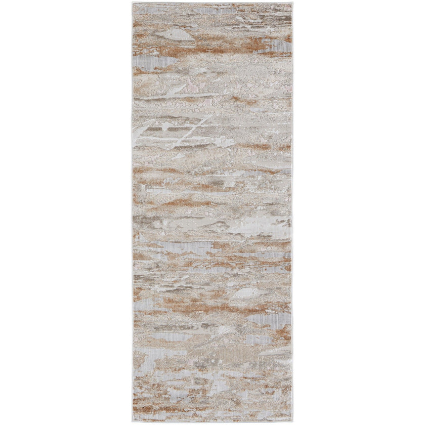 Feizy Laina 39G5F Transitional Abstract in Tan/Ivory