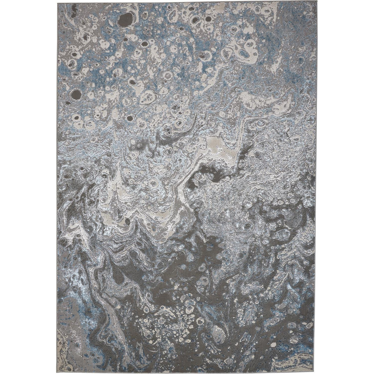 Feizy Azure 3405F Modern Watercolor Rug in Ivory/Gray/Blue
