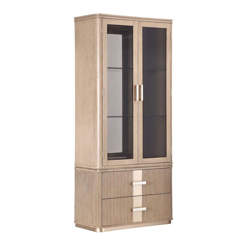 Michael Amini West Kensington Display Cabinet - Sea Salt Caramel