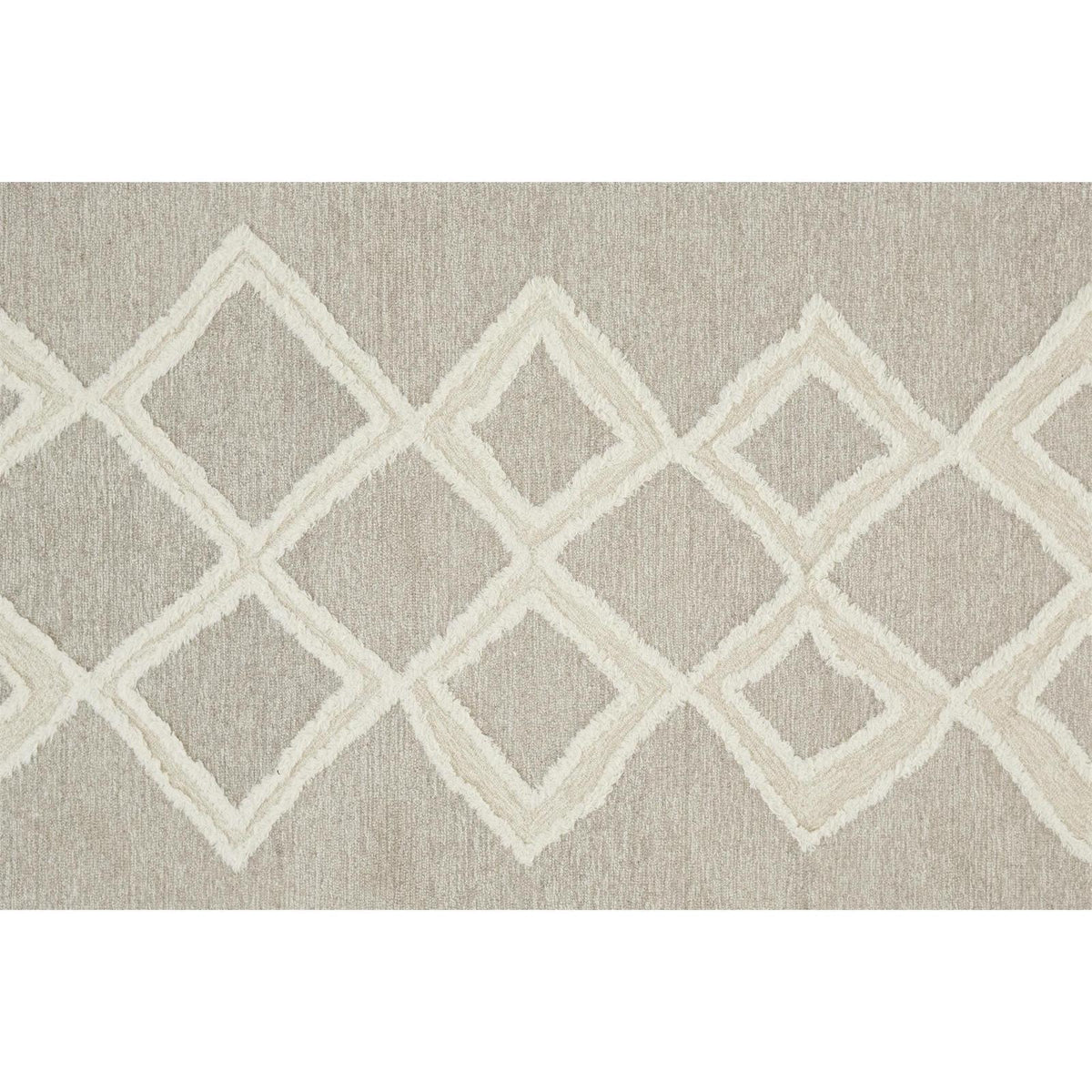 Feizy Anica 8009F Transitional Geometric Rug in Gray/Ivory
