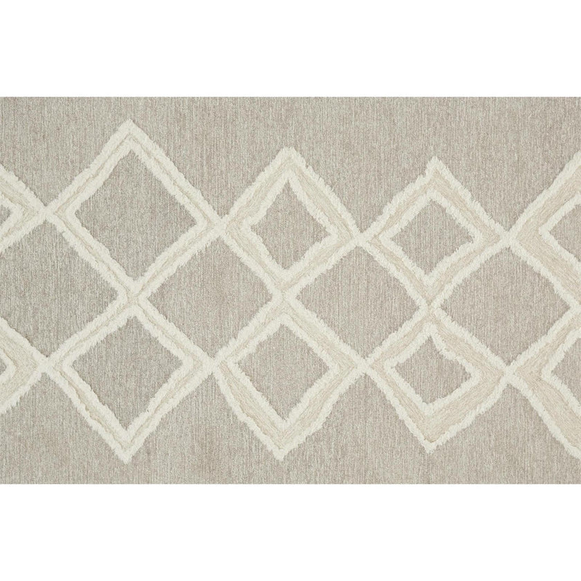 Feizy Anica 8009F Transitional Geometric Rug in Gray/Ivory