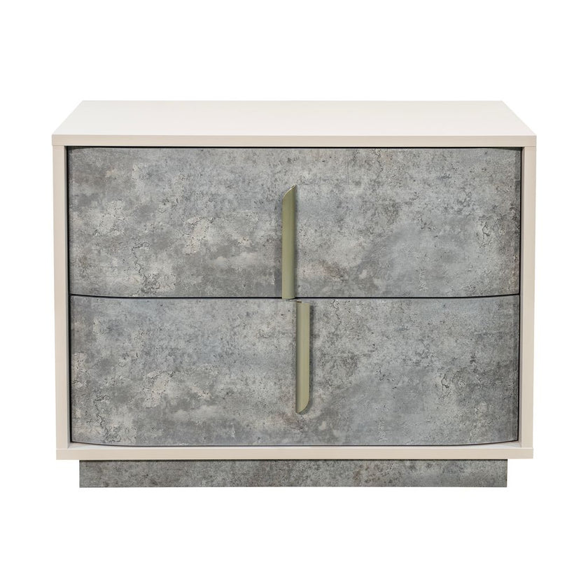 Michael Amini Pavira 2-Drawer Nightstand - Stone