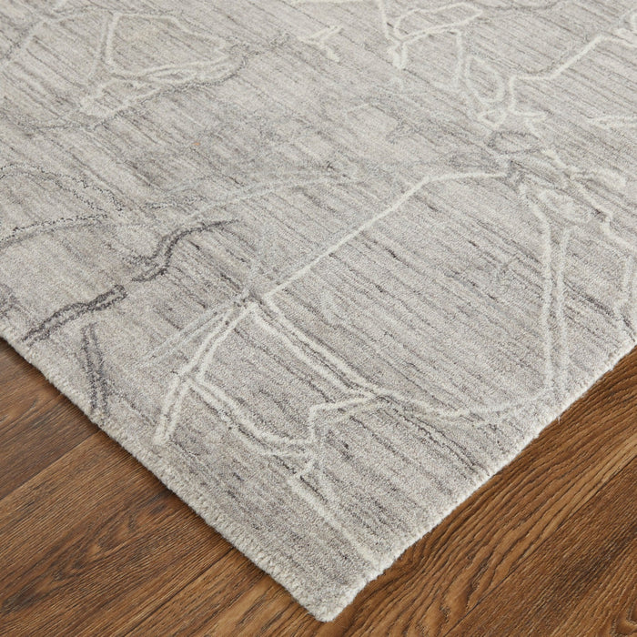 Feizy Whitton 8890F Modern Abstract Rug in Gray/Tan/Ivory