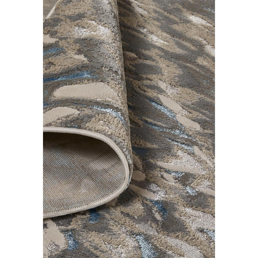 Feizy Azure 3403F Modern Abstract Rug in Blue/Silver/Gray