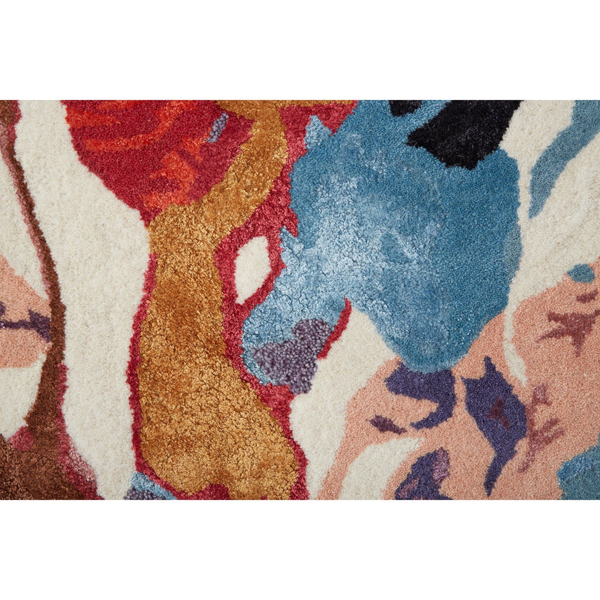 Feizy Dafney 8863F Transitional Floral & Botanical in Red/Blue/Purple