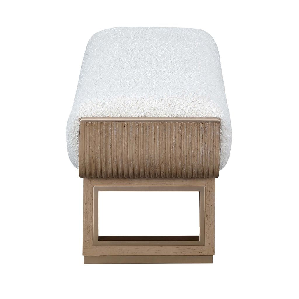 Michael Amini West Kensington Accent Bench - Sea Salt Caramel