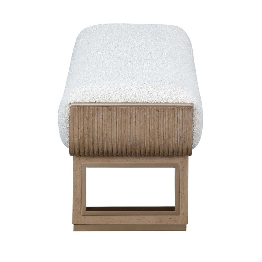 Michael Amini West Kensington Accent Bench - Sea Salt Caramel