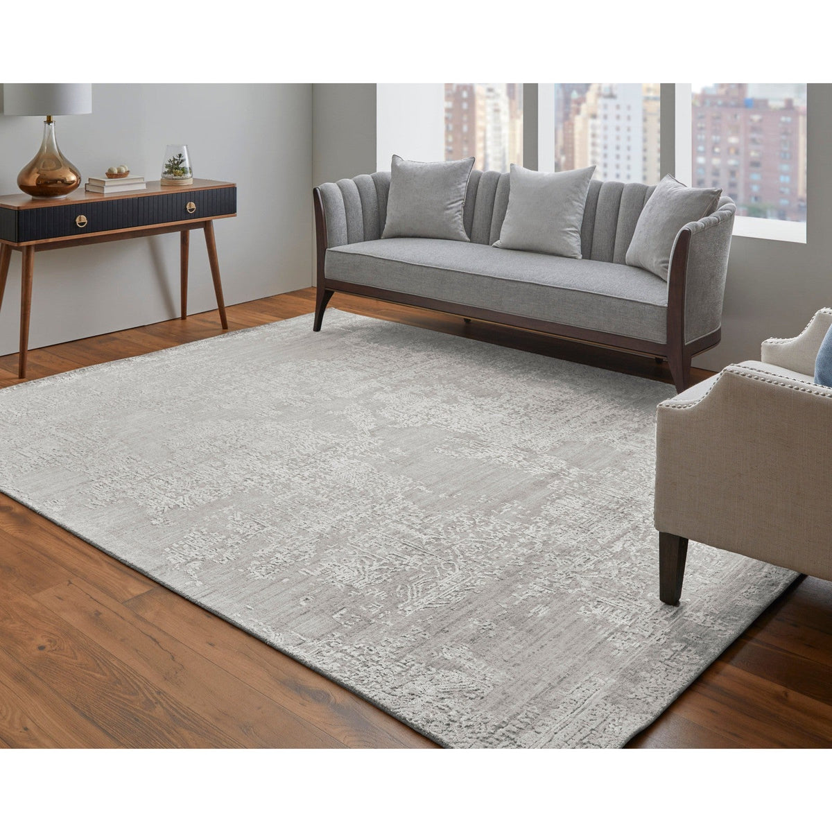 Feizy Eastfield 6989F Modern Abstract in Ivory