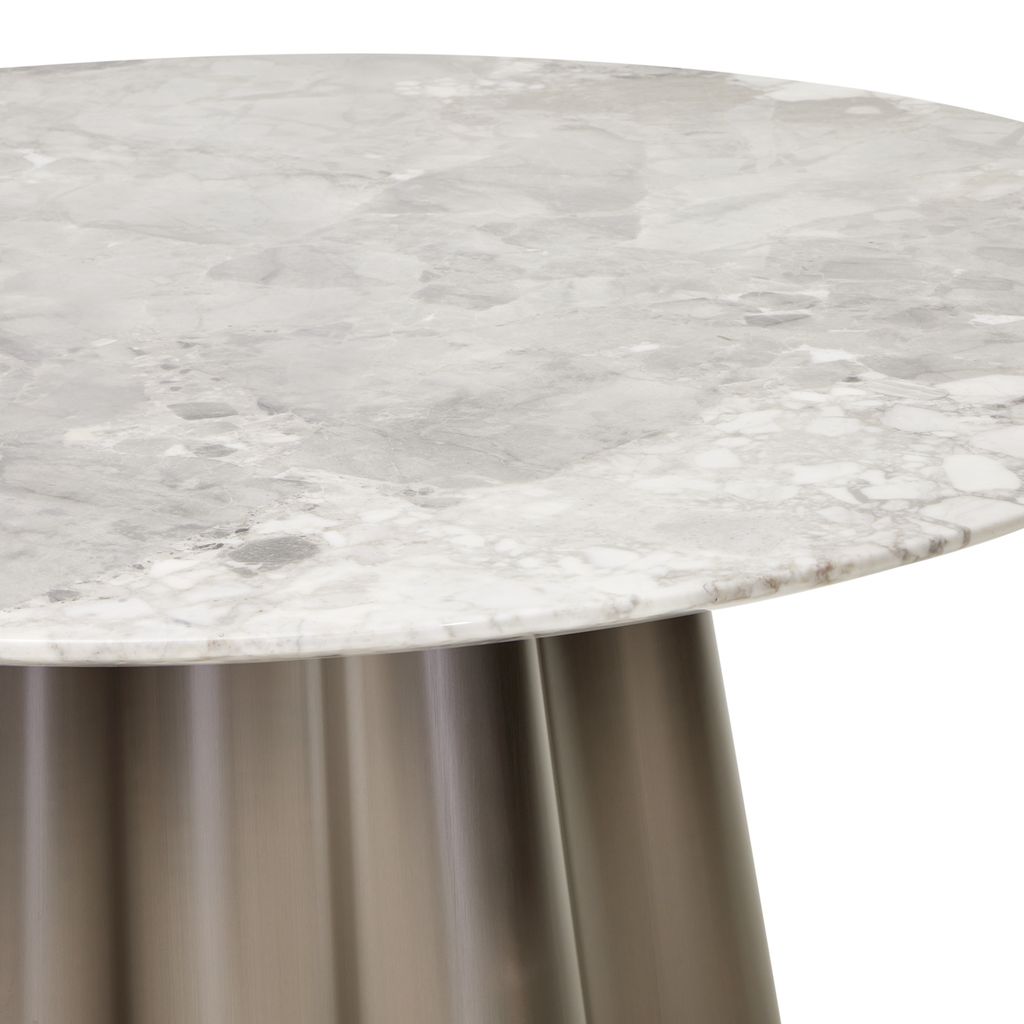 Michael Amini St. Charles Round Dining Table -  Dove Gray