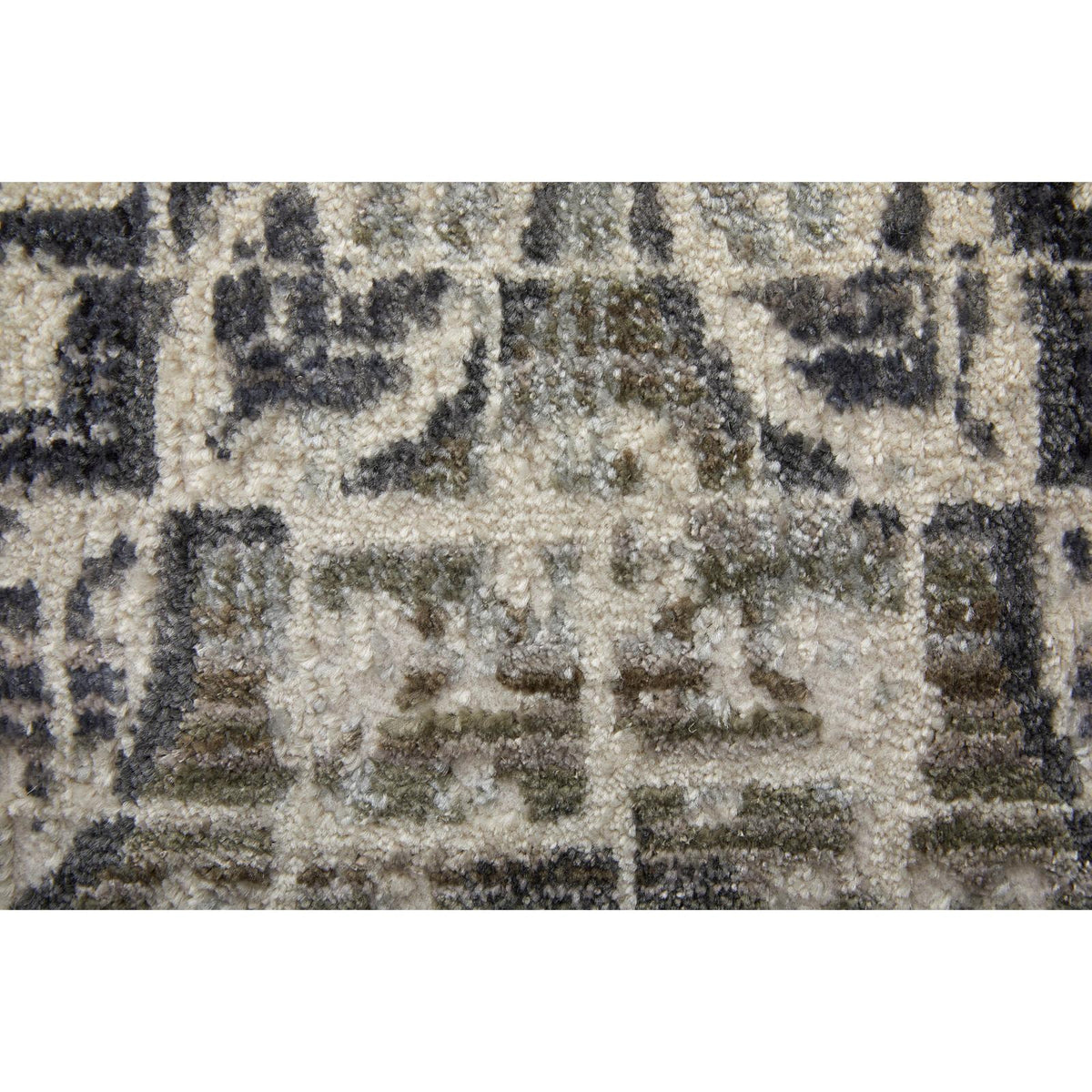 Feizy Kano 3874F Transitional Distressed Rug in Ivory/Taupe/Gray