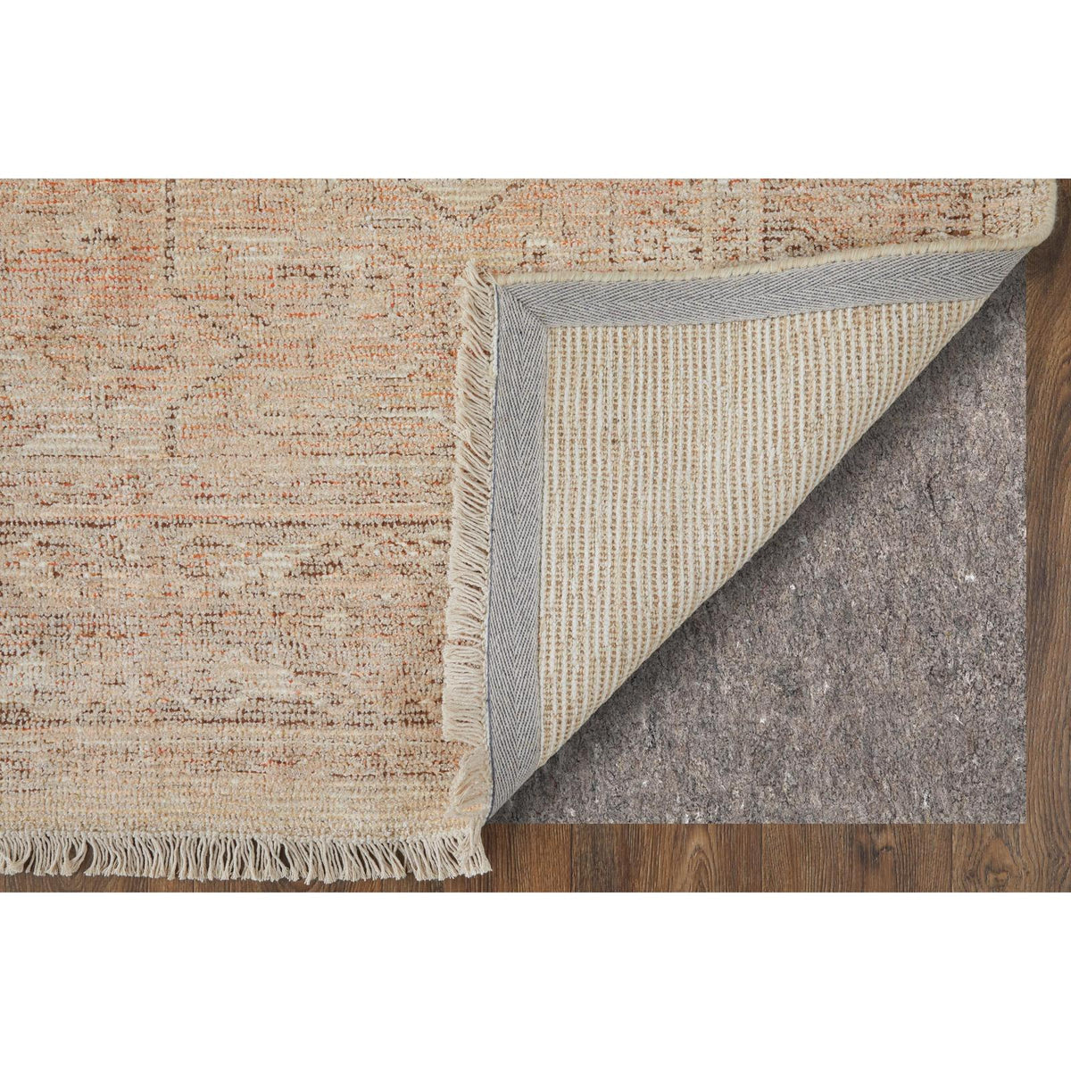 Feizy Caldwell 8977F Transitional Medallion Rug in Orange/Tan/Ivory