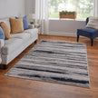 Feizy Micah 3049F Modern Abstract Rug in Silver/Gray/Black