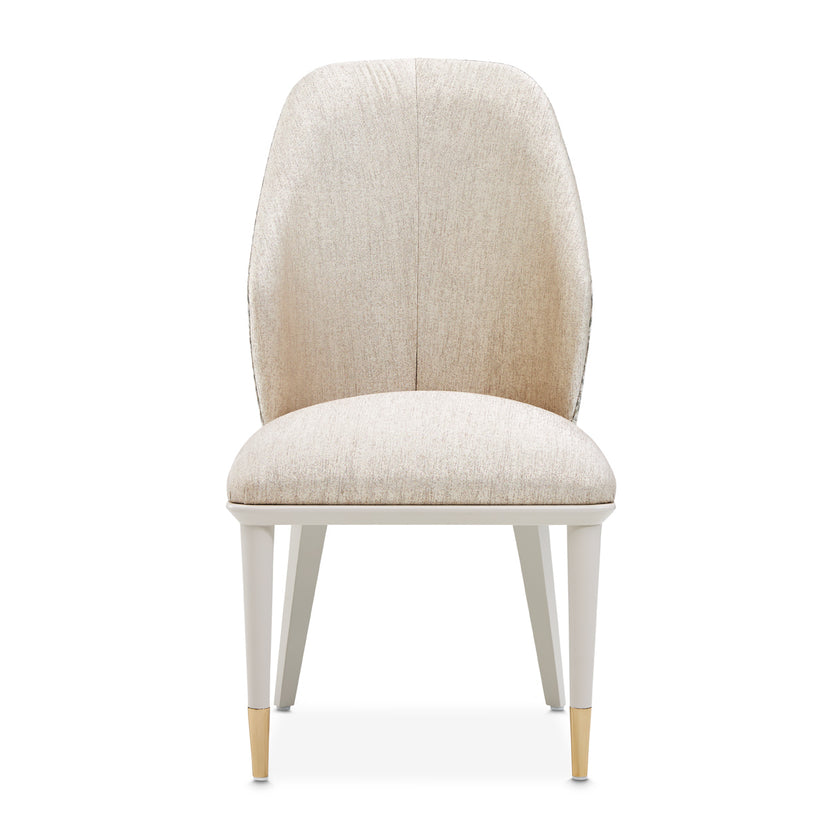 Michael Amini Lisbon Asmb. Side Chair Silken Matte Cream - Set of 2