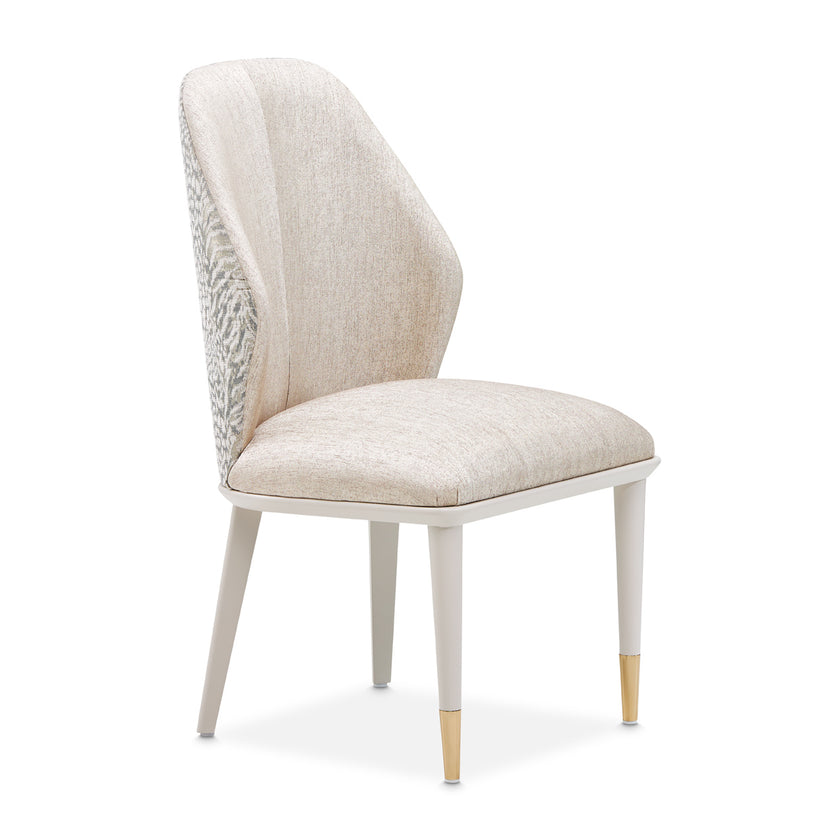Michael Amini Lisbon Asmb. Side Chair Silken Matte Cream - Set of 2