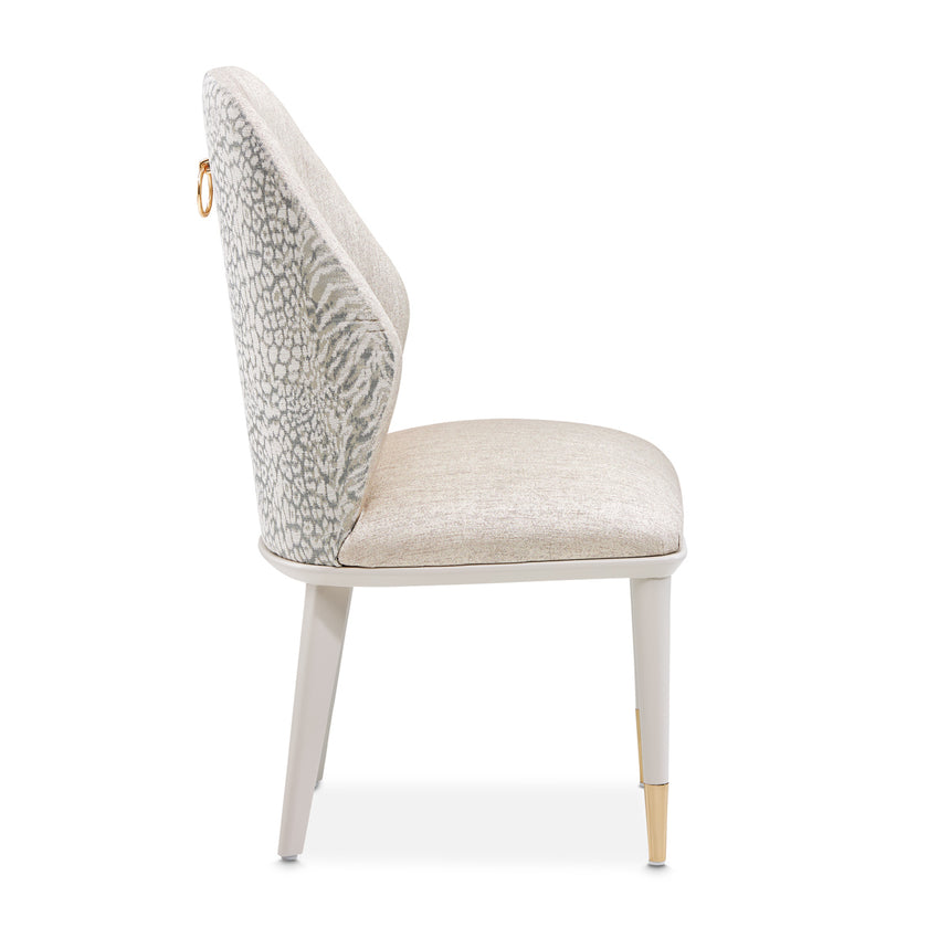 Michael Amini Lisbon Asmb. Side Chair Silken Matte Cream - Set of 2