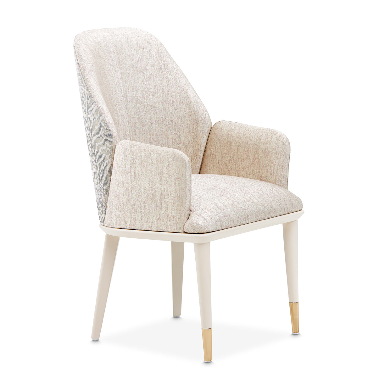 Michael Amini Lisbon Asmb. Arm Chair Silken Matte Cream