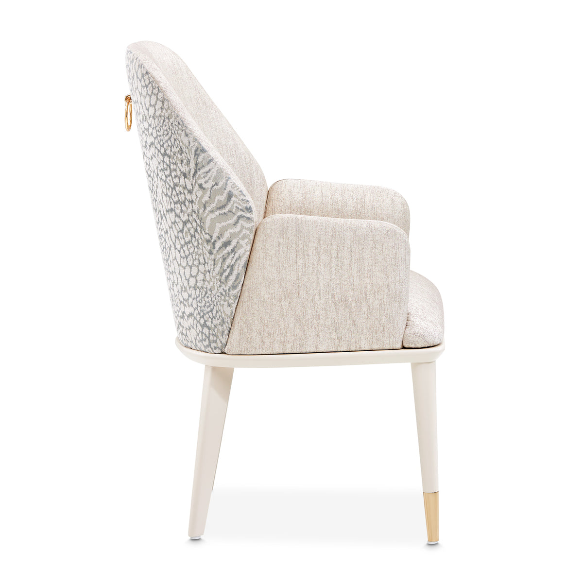 Michael Amini Lisbon Asmb. Arm Chair Silken Matte Cream