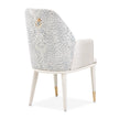 Michael Amini Lisbon Asmb. Arm Chair Silken Matte Cream