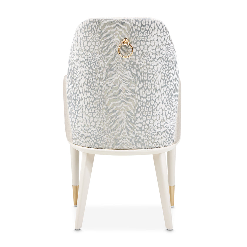 Michael Amini Lisbon Asmb. Arm Chair Silken Matte Cream