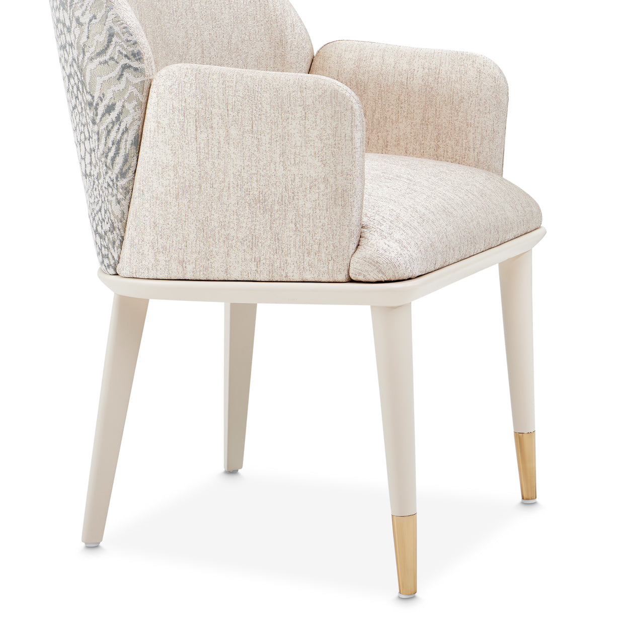 Michael Amini Lisbon Asmb. Arm Chair Silken Matte Cream