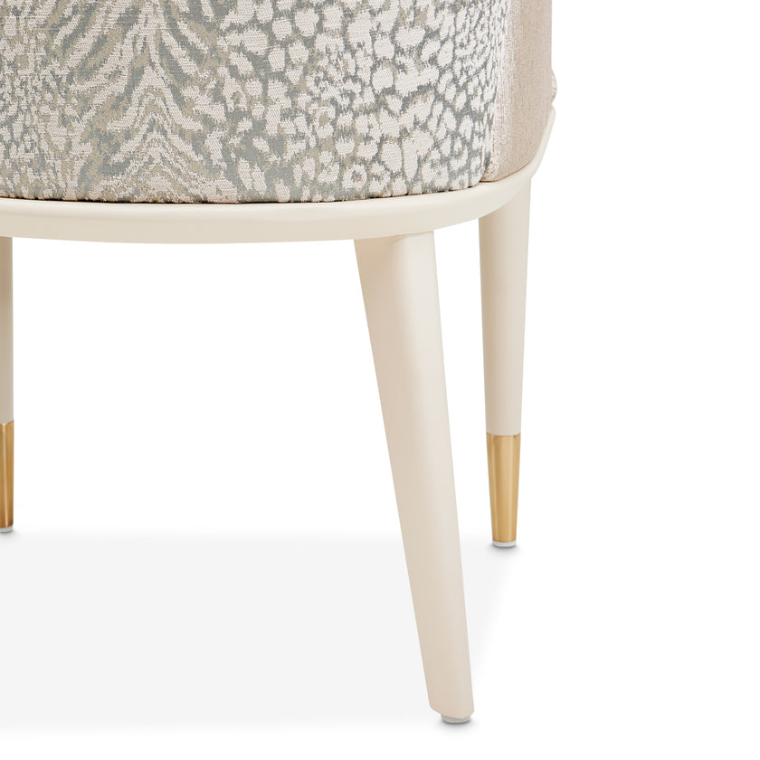 Michael Amini Lisbon Asmb. Arm Chair Silken Matte Cream