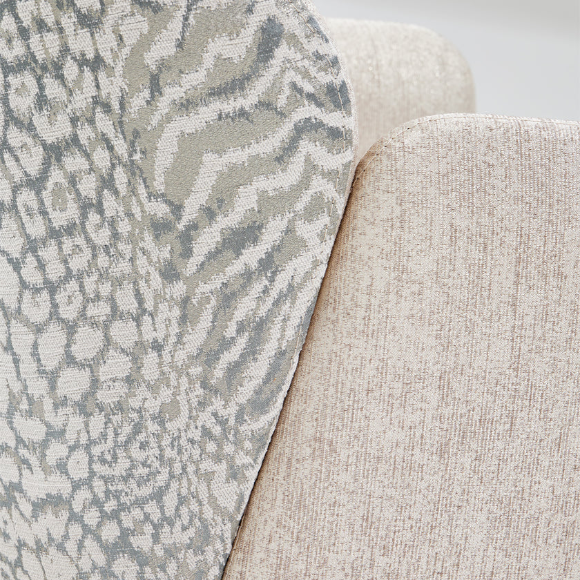 Michael Amini Lisbon Asmb. Arm Chair Silken Matte Cream