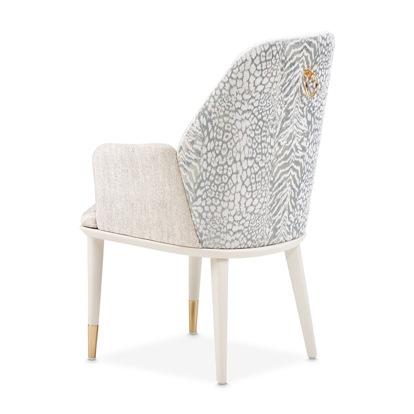 Michael Amini Lisbon Asmb. Arm Chair Silken Matte Cream
