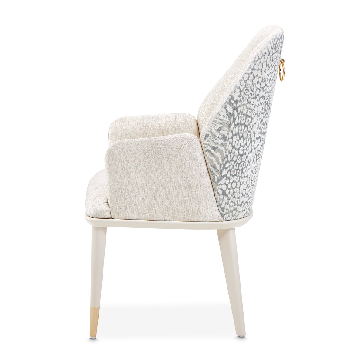 Michael Amini Lisbon Asmb. Arm Chair Silken Matte Cream