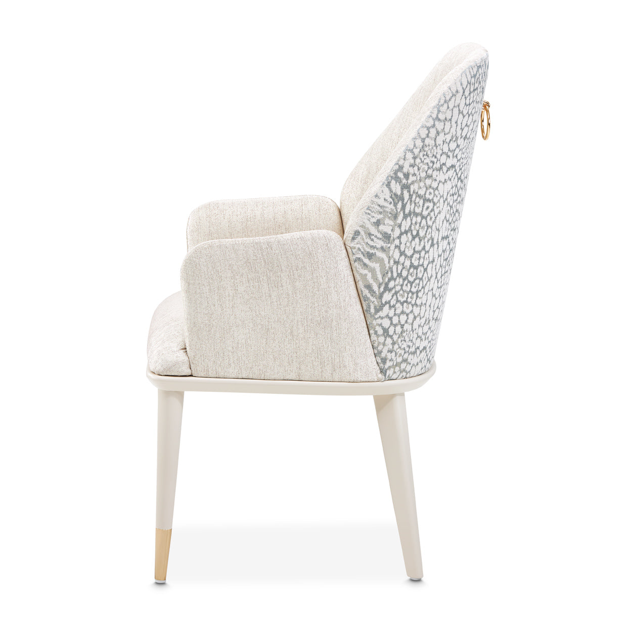 Michael Amini Lisbon Asmb. Arm Chair Silken Matte Cream