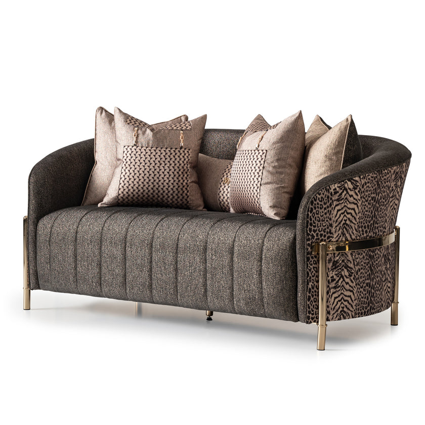 Michael Amini Lisbon Loveseat - Onyx/Gold
