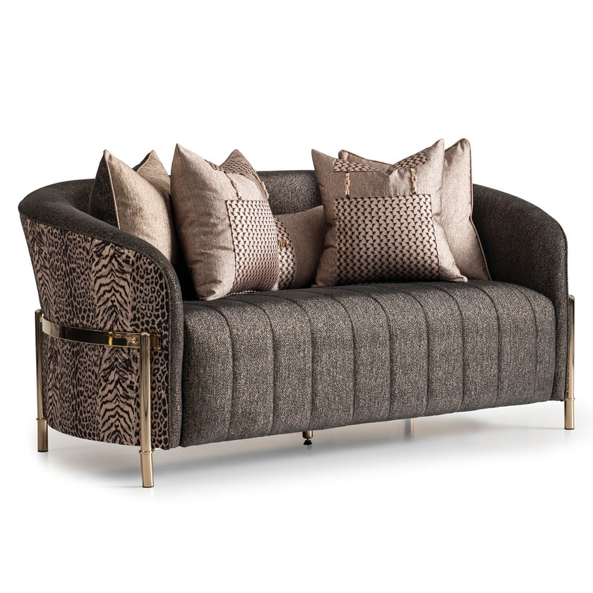 Michael Amini Lisbon Loveseat - Onyx/Gold