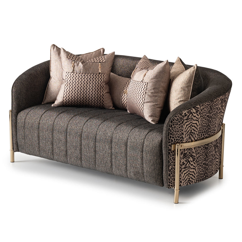 Michael Amini Lisbon Loveseat - Onyx/Gold